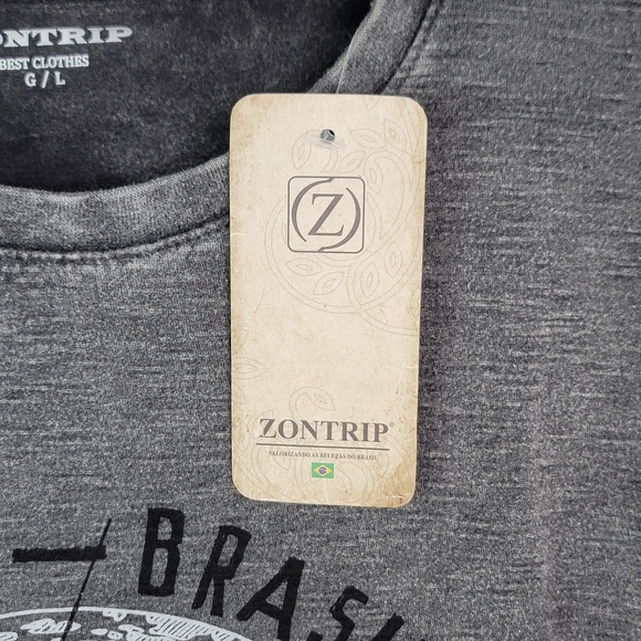 ZONTRIP Rio De Janeiro Brazil Stone Washed Soft T-shirt NWT Unworn Men's Size L - Picture 3 of 13